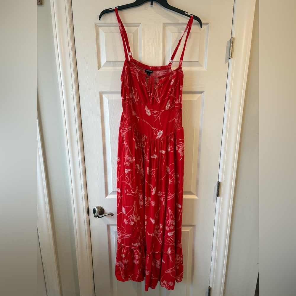 Torrid Red Floral Maxi Dress